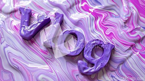 Image of Violet Marble Vlog concept creative art poster.