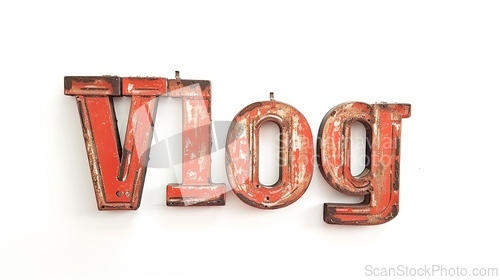 Image of The word Vlog created in Vintage Typography.