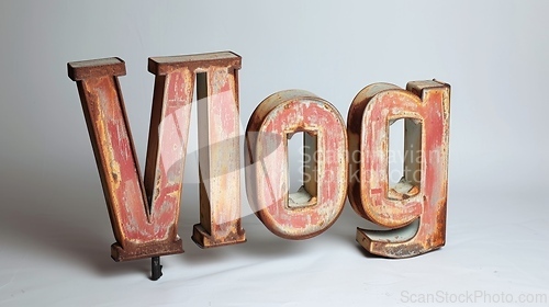 Image of The word Vlog created in Vintage Typography.