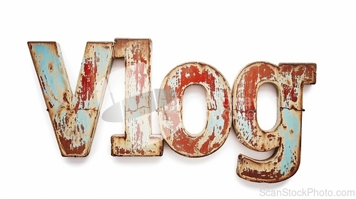 Image of The word Vlog created in Vintage Typography.