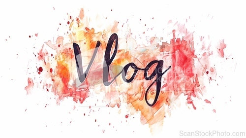 Image of The word Vlog created in Watercolor Calligraphy.