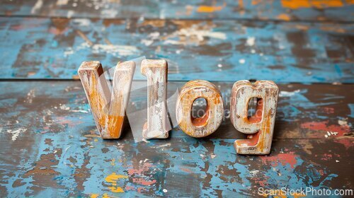 Image of White Vlog concept creative art poster.