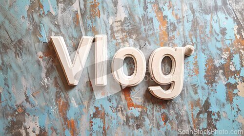 Image of White Vlog concept creative art poster.