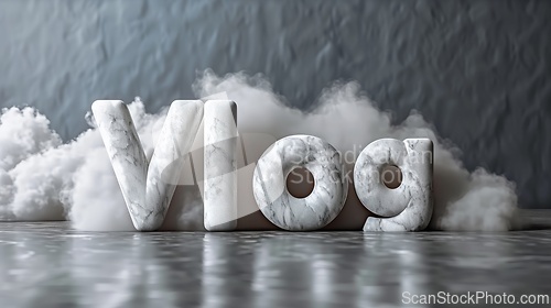 Image of White Marble Vlog concept creative art poster.