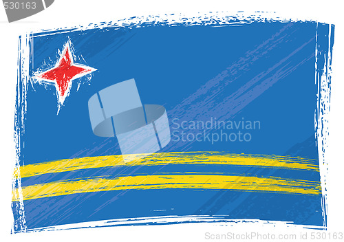 Image of Grunge Aruba flag