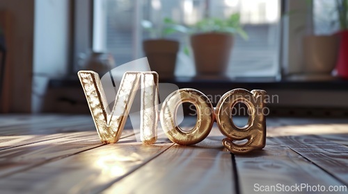 Image of White Gold Vlog concept creative art poster.