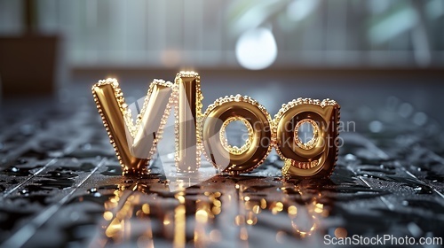 Image of White Gold Vlog concept creative art poster.