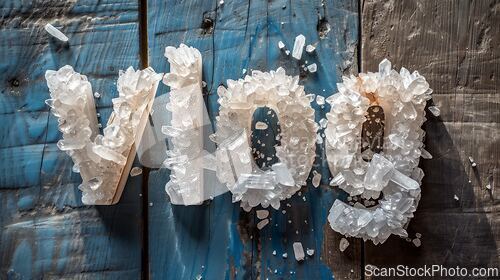 Image of White Quartz Crystal Vlog concept creative art poster.