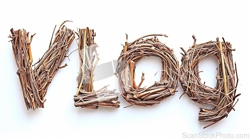 Image of The word Vlog created in Willow Twig Letters.