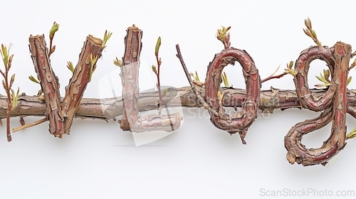Image of The word Vlog created in Willow Twig Letters.
