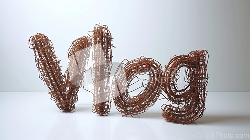 Image of The word Vlog created in Wire Lettering.