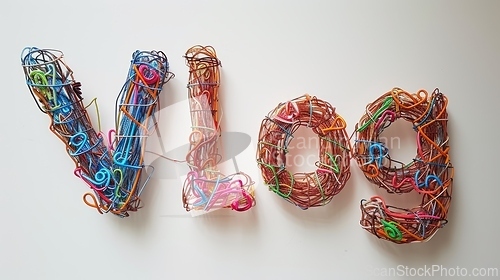 Image of The word Vlog created in Wire Lettering.