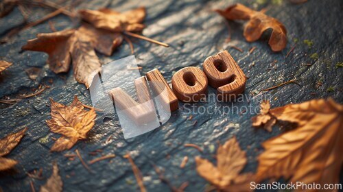 Image of Wooden Walnut Vlog concept creative art poster.