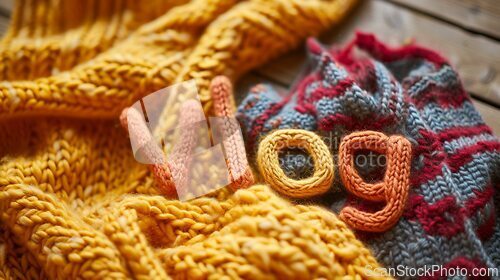 Image of Wool Vlog concept creative art poster.