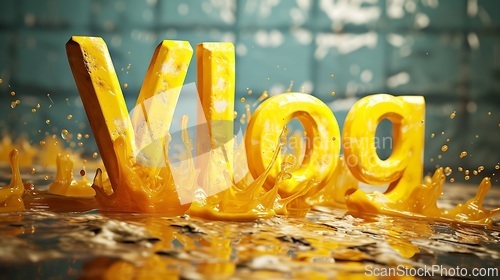Image of Yellow Marble Vlog concept creative art poster.
