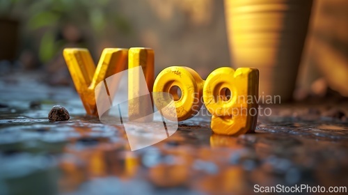 Image of Yellow Marble Vlog concept creative art poster.