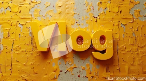 Image of Yellow Vlog concept creative art poster.