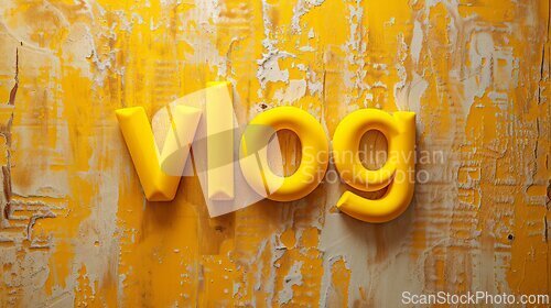 Image of Yellow Vlog concept creative art poster.
