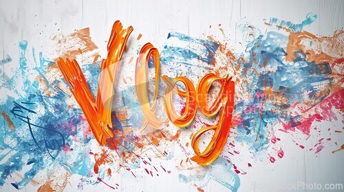 Image of The word Vlog created in 3D Calligraphy.