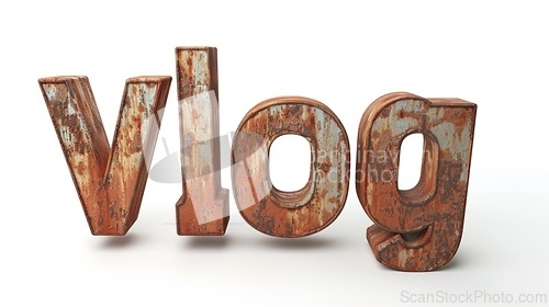 Image of The word Vlog created in 3D Typography.