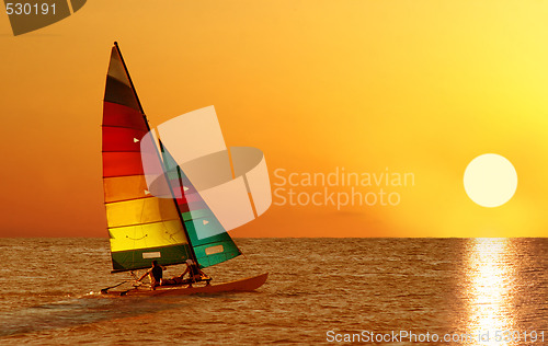 Image of Sailing at sunset