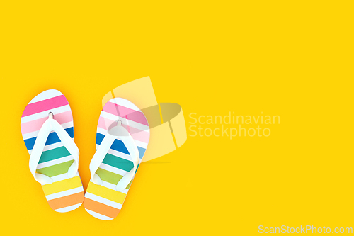 Image of Rainbow Flip Flops Casual Summer Footwear