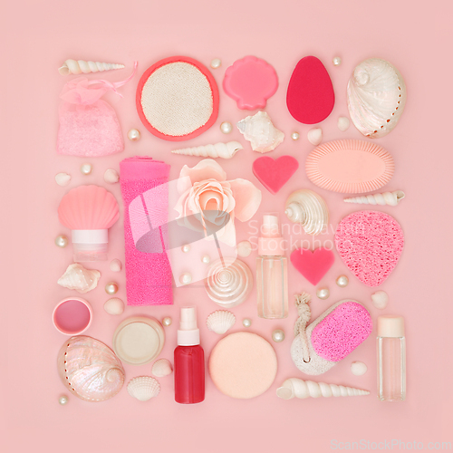 Image of Spa and Bath Beauty Treatment Skincare Products 