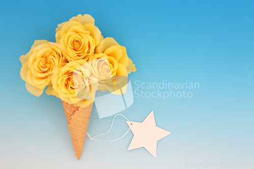 Image of Surreal Summer Ice Cream Rose Flower Design with Gift Design
