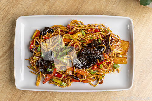 Image of Delicious stir fried vegetable chow mein