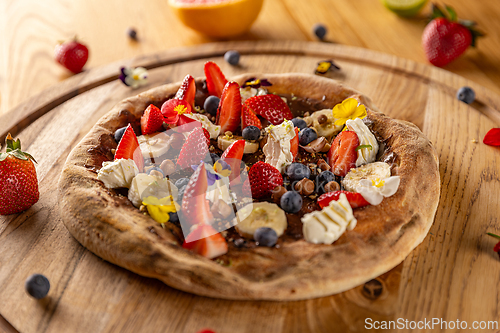 Image of Gourmet dessert pizza