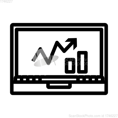 Image of Icon Of Laptop With Chart