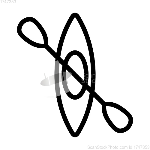 Image of Icon Of Kayak And Paddle