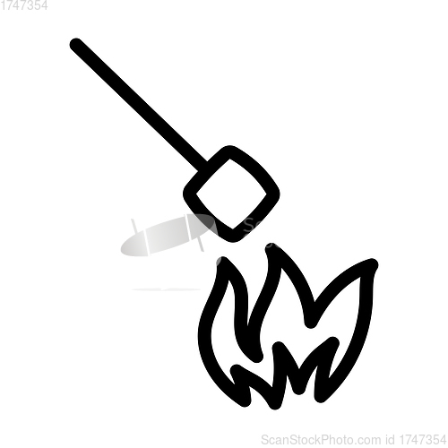 Image of Iicon Of Camping Fire With Marshmallow