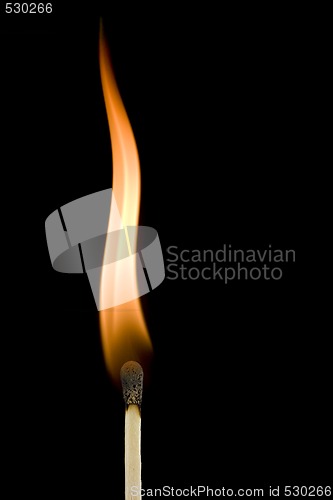 Image of burning matchstick flame