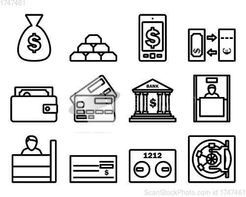 Image of Bank Icon Set