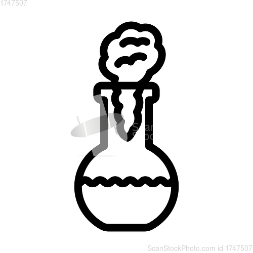 Image of Icon Of Chemistry Bulb With Reaction Inside