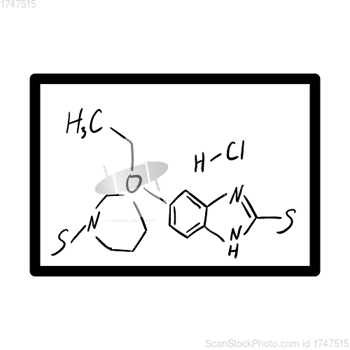 Image of Icon Of Chemistry Formula On Classroom Blackboard
