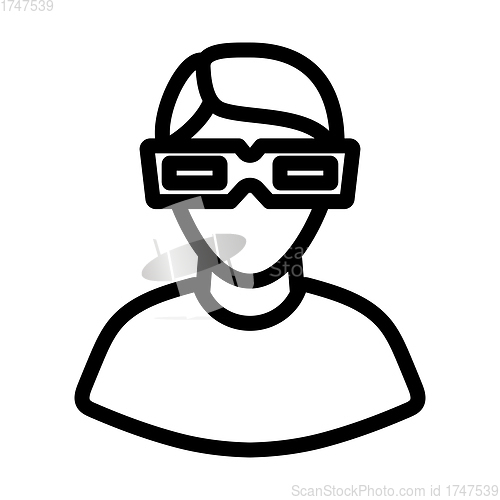 Image of Man With 3d Glasses Icon