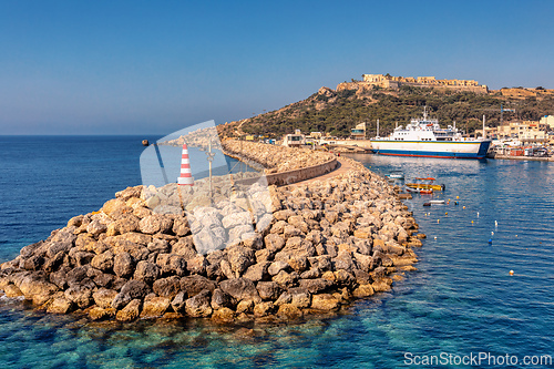 Image of Gozo Fast Ferry for scenic cruise back to Malta Island.