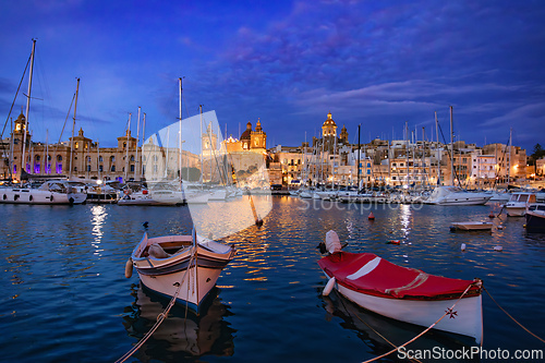 Image of Marina in Senglea city, part of the Three Cities of Malta.