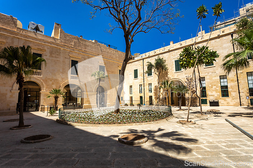 Image of Historic Grandmaster's Palace courtyard. Valletta Malta