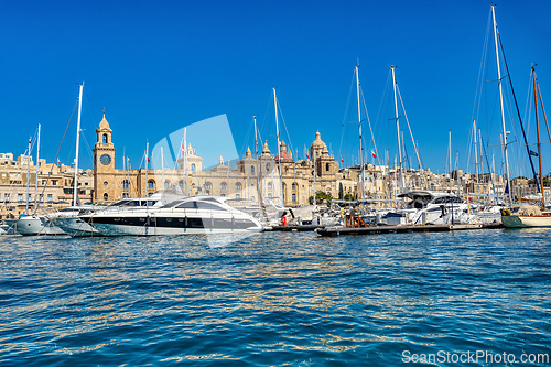 Image of Ancient city of Birgu and Vittoriosa exhibiting traditional architecture and historic churches in Malta
