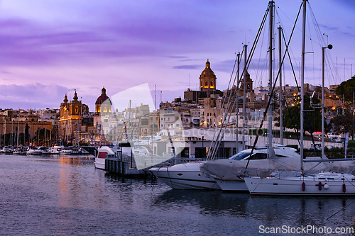 Image of Marina in Birgu city, part of the Three Cities of Malta.