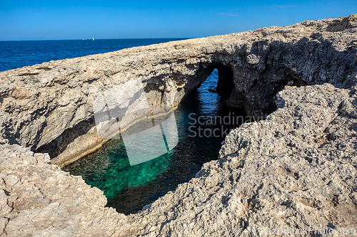 Image of Blue Hole Viewpoint Coral Lagoon, Island Malta.