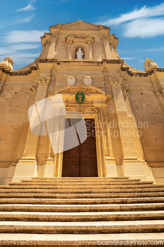 Image of Roman Catholic cathedral of the Assumption in the Citadel of Victoria. Popular touristic attraction and destination. Gozo, Malta