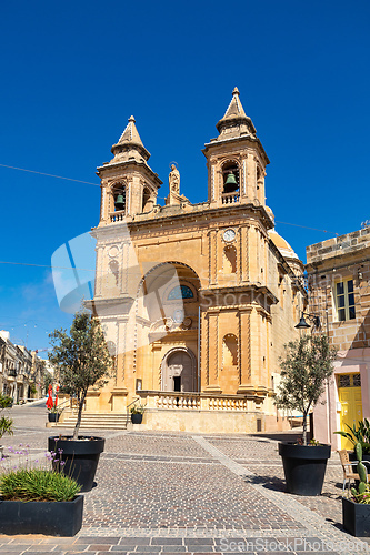 Image of Parish Church of Our Lady of Pompei, Marsaxlokk fishing village in Malta.