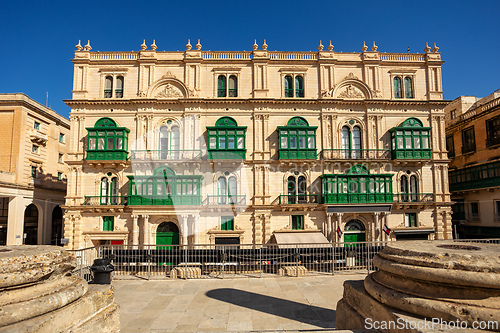 Image of Palazzo Ferreria, palace near the entrance of Valletta, the capital of Malta.