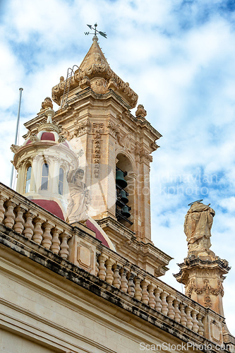 Image of Majestic Zabbar Parish Church in Malta against the blue sky.