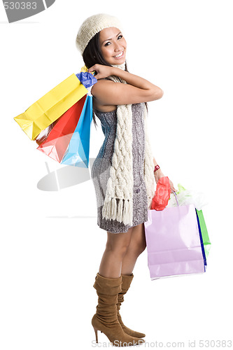 Image of Shopping asian girl