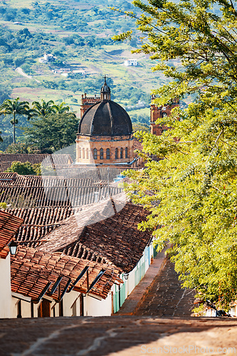 Image of Heritage town Barichara, beautiful colonial architecture in most beautiful town in Colombia.
